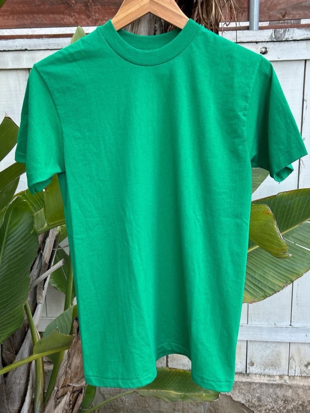 Vintage 90s Hanes Fifty-Fifty Blank Green T-Shirt USA Made M